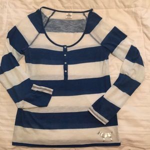 Victoria’s Secret “Pink” blue and white top